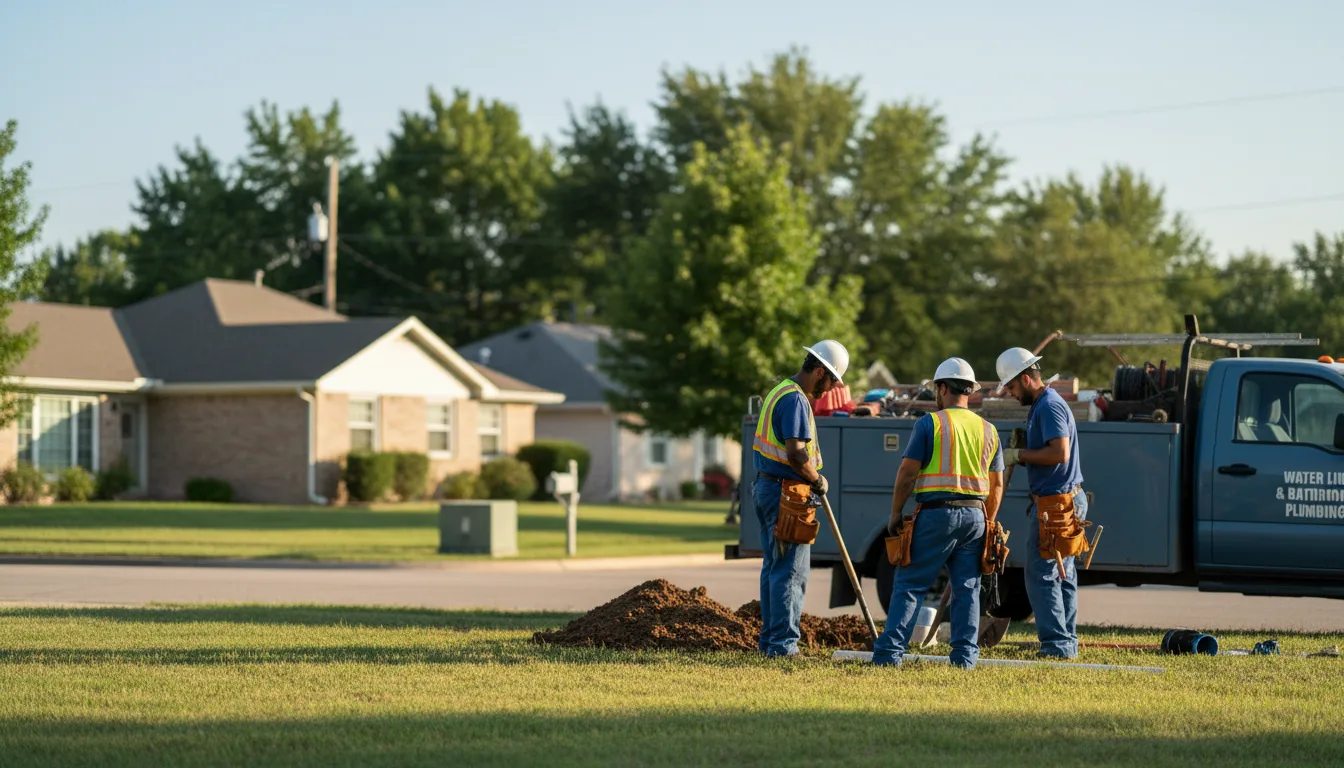 Residential water line and bathroom plumbing service in Doucette, TX